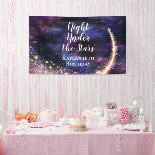 Night Under the Stars Birthday Banner