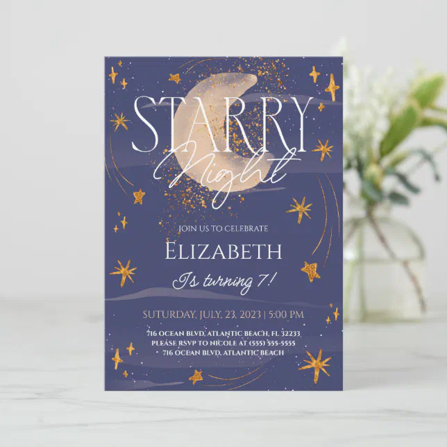 Night Under The Stars Birthday Invitation | Zazzle