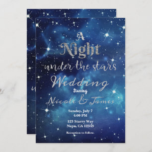 Night Under the Stars Blue Starry Sky Wedding Invi Invitation