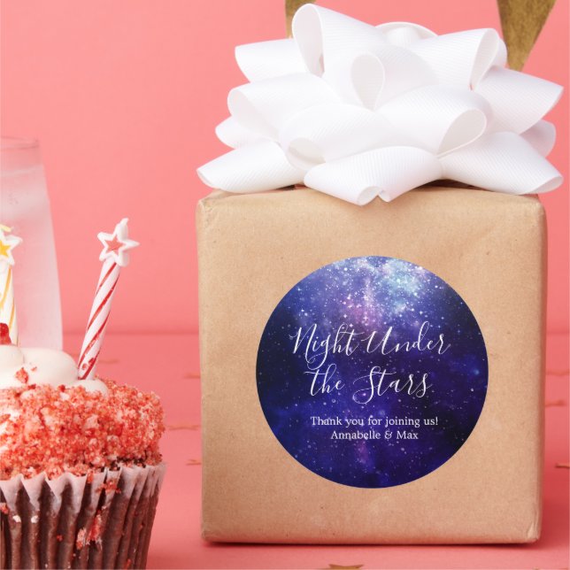 Night Under the Stars Galaxy Classic Round Sticker (Party)
