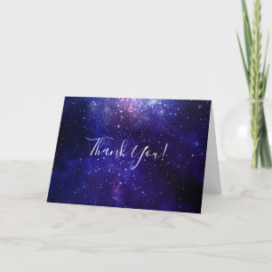 Night Under the Stars Galaxy Letterpress Thank You Card