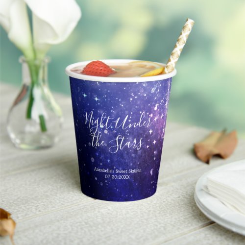 Night Under the Stars Galaxy Paper Cups
