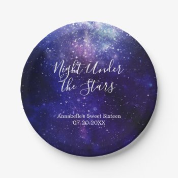 Night Under The Stars Galaxy Paper Plates by starstreamdesign at Zazzle