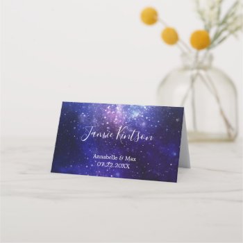 Night Under The Stars Galaxy Place Card by starstreamdesign at Zazzle