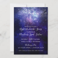 Night Under the Stars Galaxy Sweet 16 Invitation