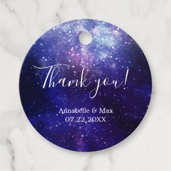 Night Under The Stars Galaxy Thank You Favor Tags by starstreamdesign at Zazzle