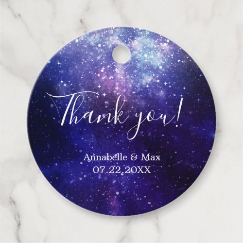 Night Under the Stars Galaxy Thank You Favor Tags