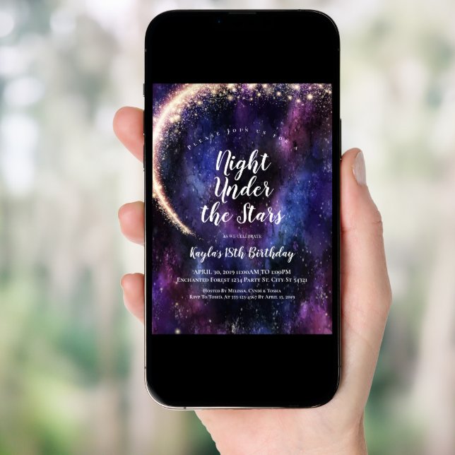 Night Under the Stars Invitations (Front Digital)