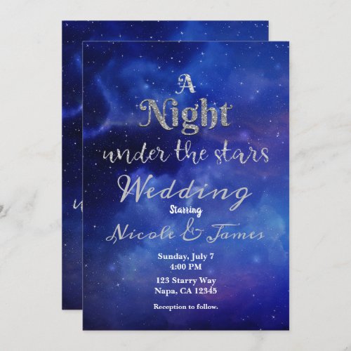 Night Under the Stars Starry Sky Celestial Wedding Invitation