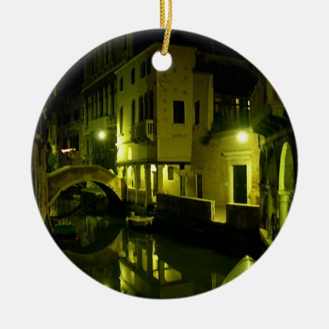 night venice ceramic ornament (Front)