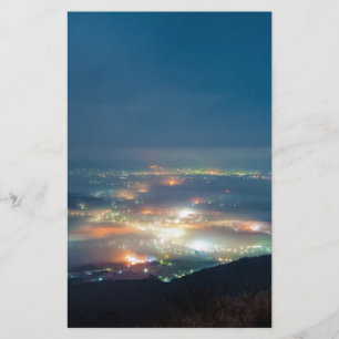 Night View Aso Night Sea Of Clouds Japan Kumamoto Stationery