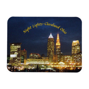 Night View Cleveland OH Magnet