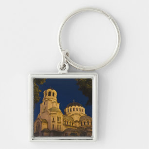 Night view of Alexander Nevski Cathedral Keychain