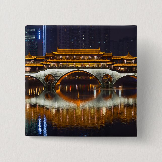 Night View of Anshun Bridge Button (Front)