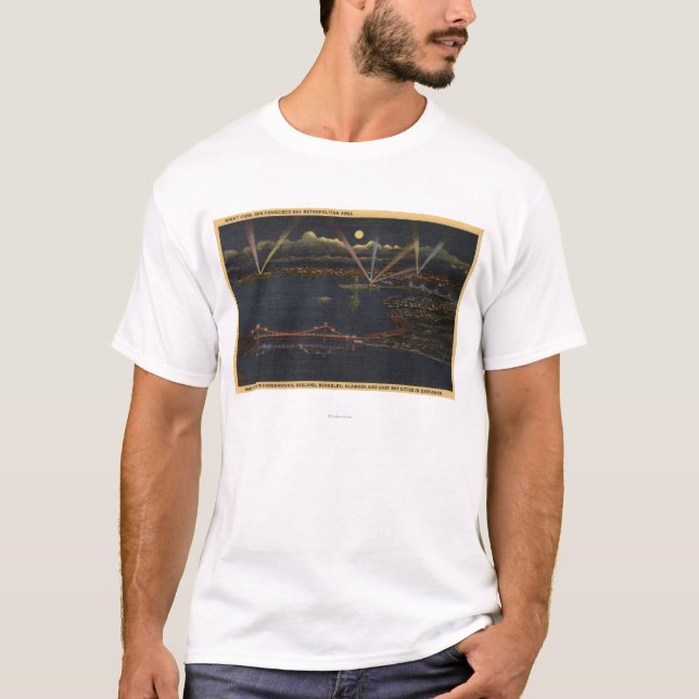 Night View of Bay Metropolitan Area T-Shirt (Front)