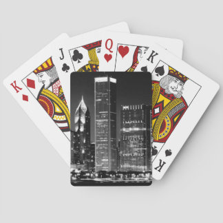Night view of Chicago's famous cityscape Poker Cards