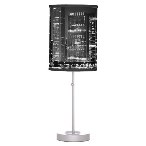 Night view of Chicagos famous cityscape Table Lamp