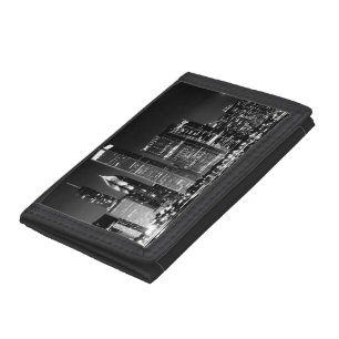 Night view of Chicago's famous cityscape Trifold Wallet