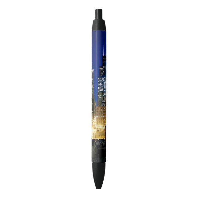 Night view of cityscape of Chicago Pen (Front Vertical)