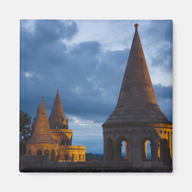 Night view of Fisherman's Bastion, Castle Hil Magnet (Front)