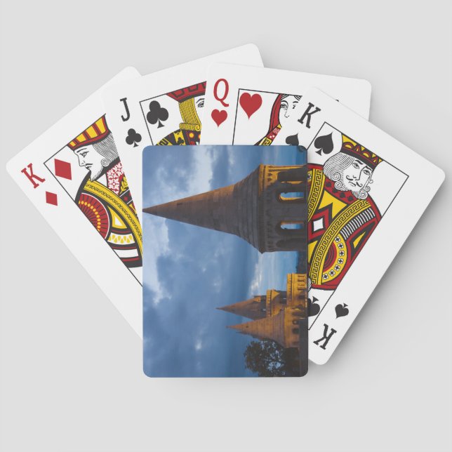 Night view of Fisherman's Bastion, Castle Hil Poker Cards (Back)