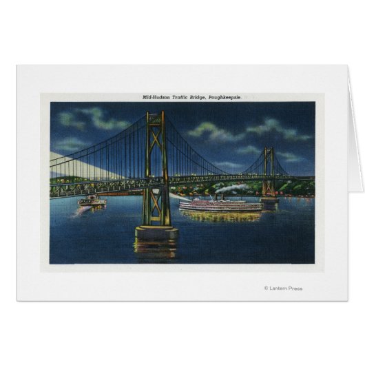 Night View of Mid-Hudson Traffic Bridge Cards (Front Horizontal)