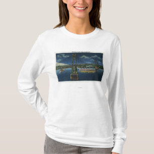 Night View of Mid-Hudson Traffic Bridge T-Shirt