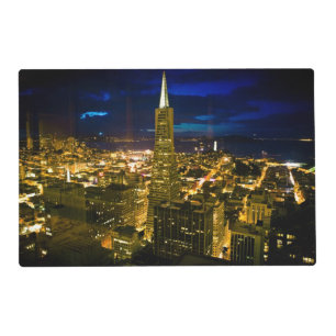 Night view of San Francisco. Placemat
