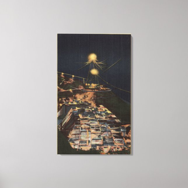 Night View of Shasta Dam Canvas Print (Front)