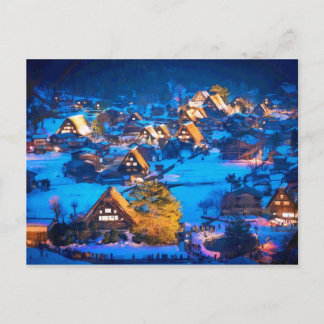 Night view of Shirakawa-go Postcard