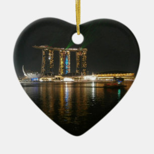 Night view of Singapore Ceramic Ornament