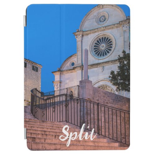 Night view of stairs and church in Split Croatia iPad Air Cover