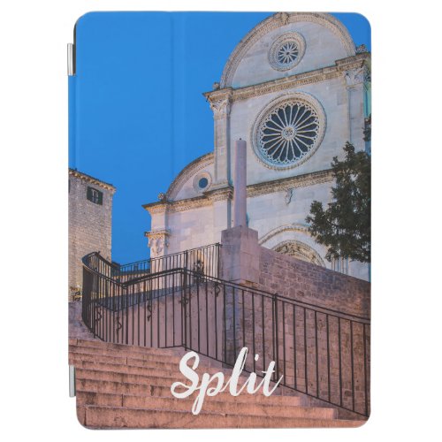 Night view of stairs and church in Split Croatia iPad Air Cover