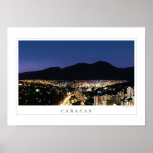 Night view poster of Caracas & Avila's silhouette