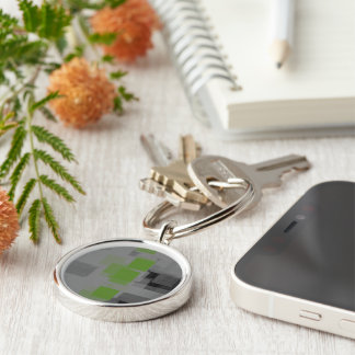 "Night Vision" Geometric Abstract Keychain