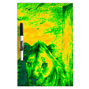 Night Vision Lion Art Fluorescent Print Dry-Erase Board
