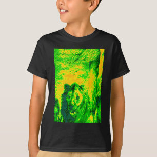 Night Vision Lion Art Fluorescent Print T-Shirt