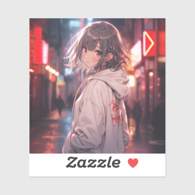 Night walk | 東京娘 GenerartiveAI シール Sticker (Sheet)