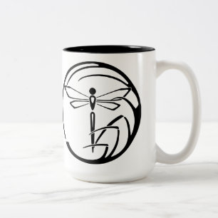 Night Warden - Double Dragonfly B&W - Mug