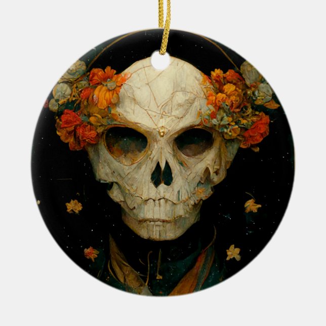 Night Warlock Fantasy Ceramic Ornament (Front)