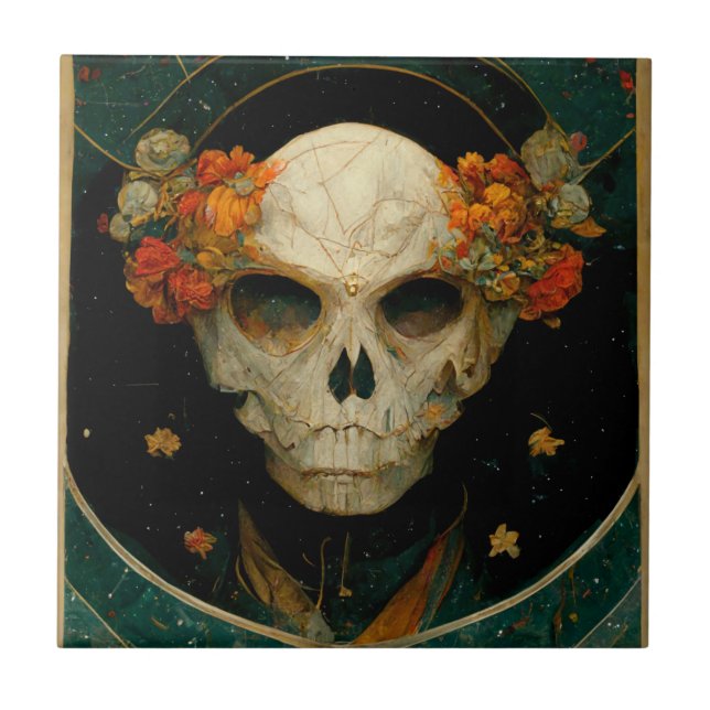 Night Warlock Fantasy Ceramic Tile (Front)
