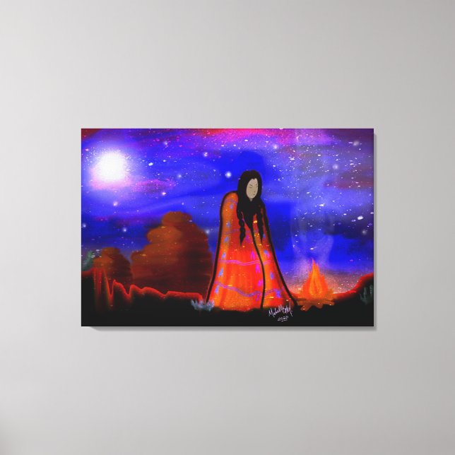 Night Watch - Native American Canvas Print (Front)