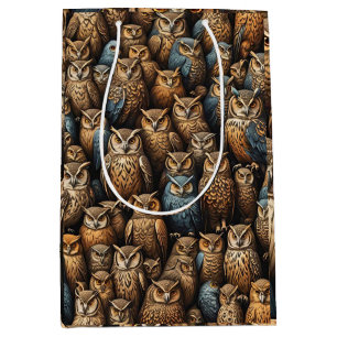Night Watch: Owl Gathering Pattern Medium Gift Bag