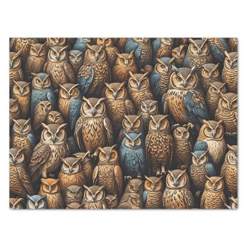 Night Watch Owl Gathering Pattern Tissue Paper