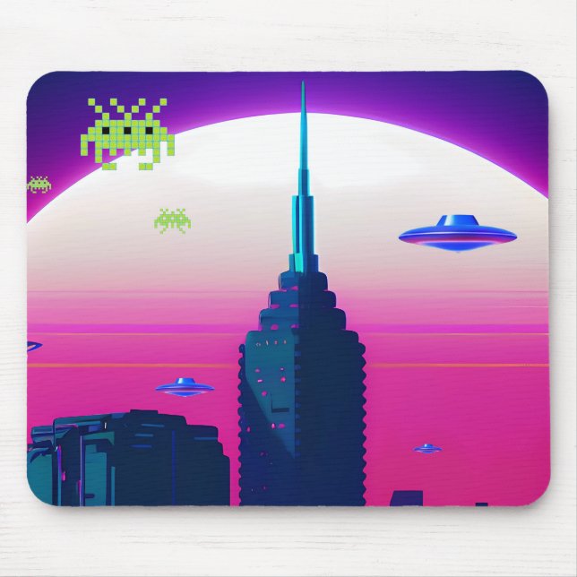 Night Waves and Vapor Daze Mouse Pad (Front)