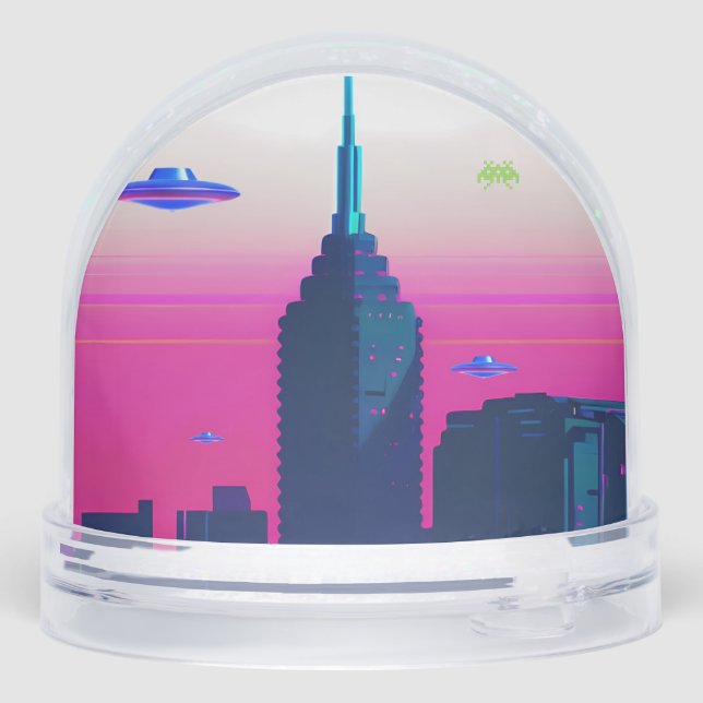 Night Waves and Vapor Daze Snow Globe (Back)