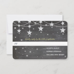 Night Wedding Chalkboard Under the Stars RSVP Card