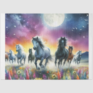 Night Wild Horses Tissue Paper