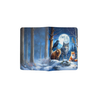 Night Wildlife Watercolor Passport Holder
