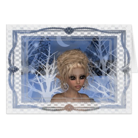Night Wintertime Elf Design Cards (Front Horizontal)